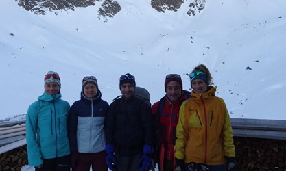 2.Tag: Start zum Piz Buin (3312 m) - Kerstin, Viola, Bernd, Benni, Birgit