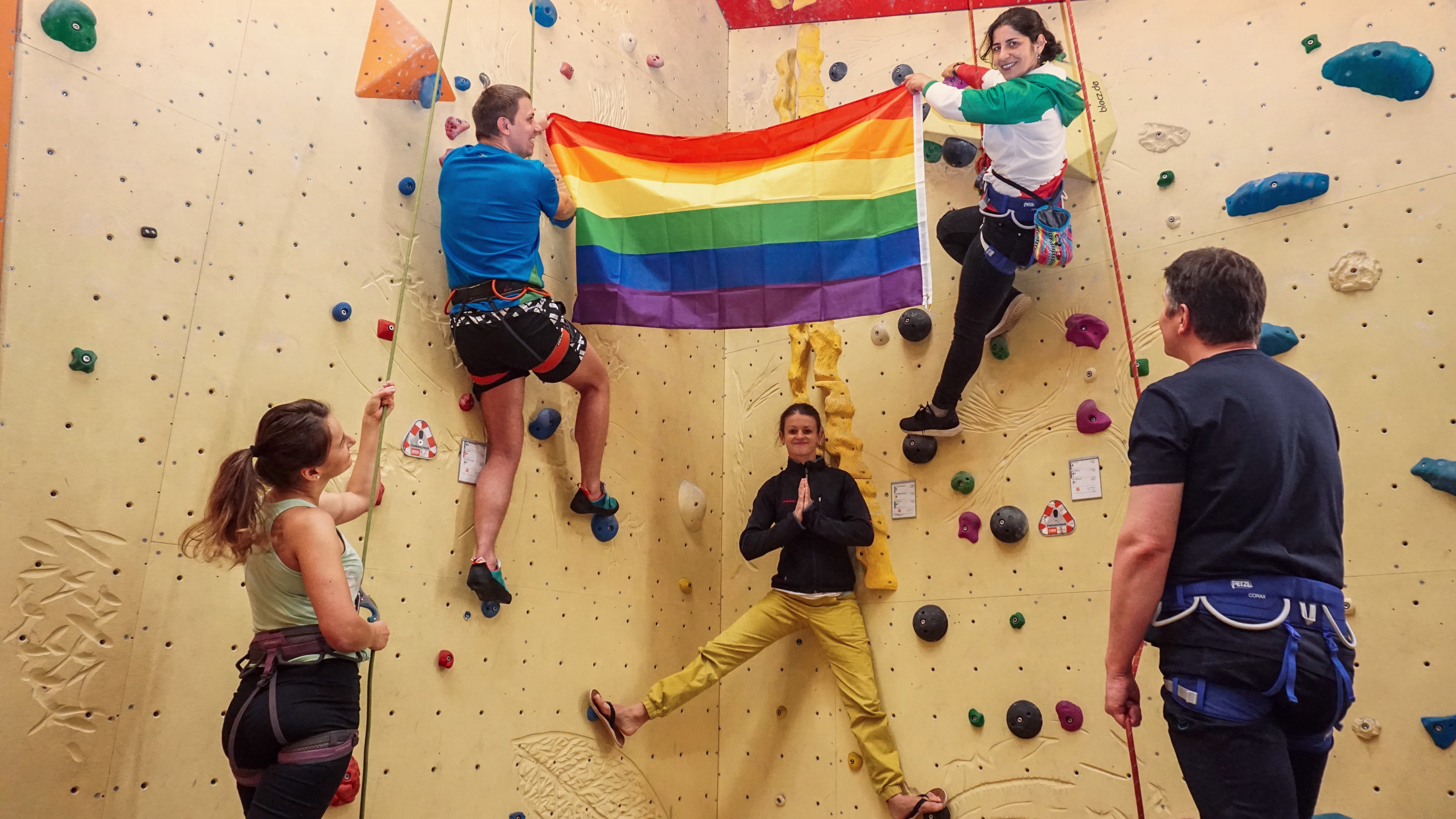 Gruppe Bunt Klettern